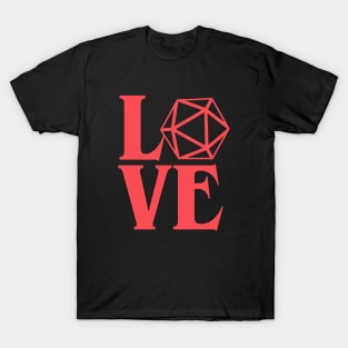 Polyhedral D20 Love DnD Tabletop RPG T-Shirt